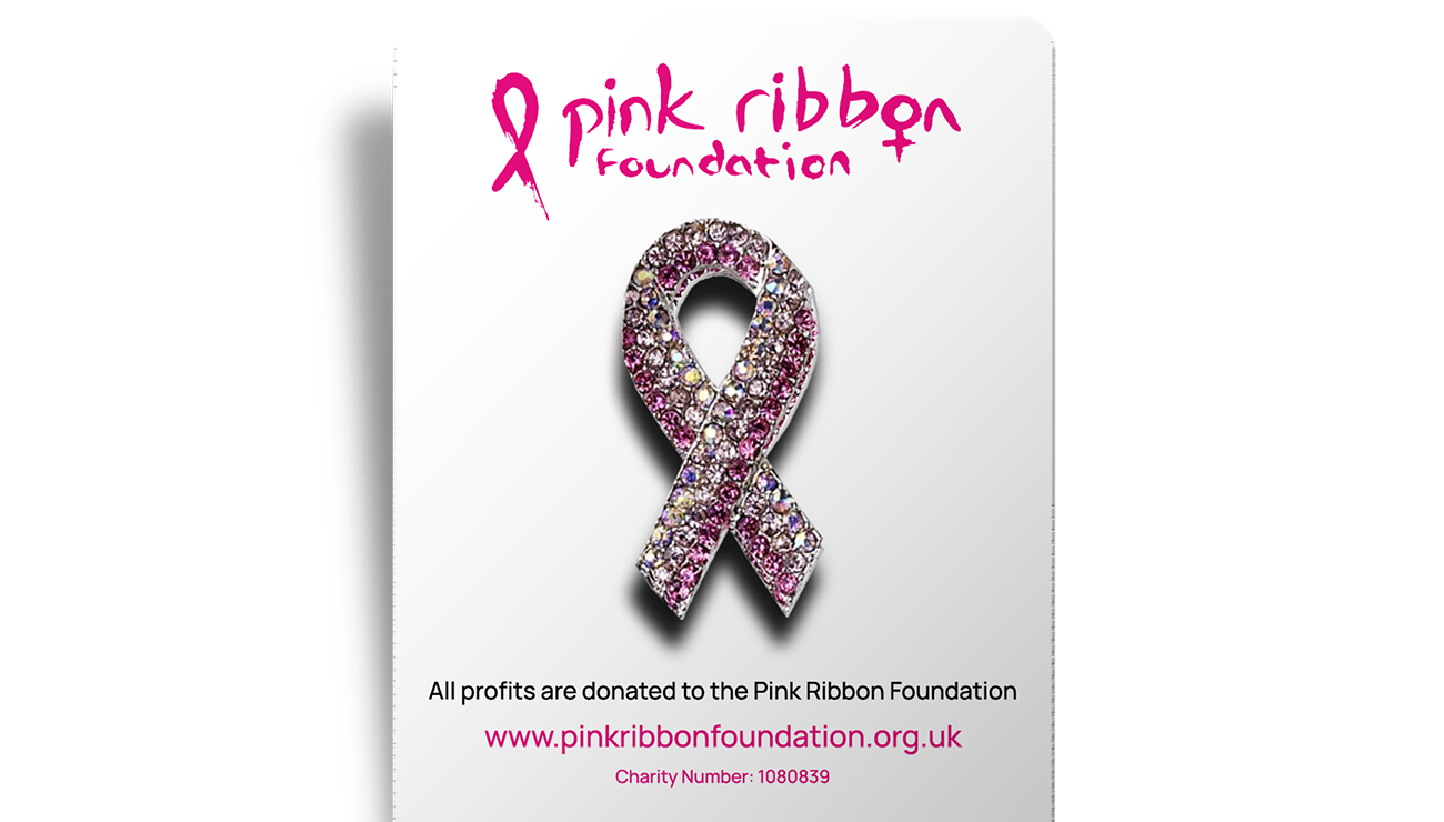 Crystal Pink Ribbon Brooch